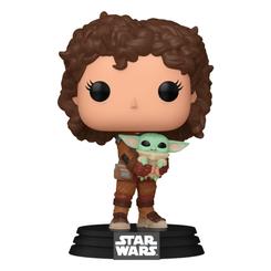 Descubre la magia de Star Wars de una manera completamente nueva con la figura de vinilo POP! de Star Wars: The Mandalorian, presentando a Peli Motto junto a Grogu de Funko.