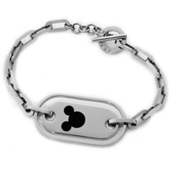 Pulsera realizada en plata 925 de primera ley, con la silueta de Mickey Mouse.