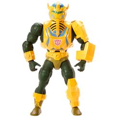 Brilla en tu vitrina la unión de dos leyendas con la Figura Man-At-Arms Bumblebee de la colección Masters of the Universe x Transformers: 14 cm de presencia imponente, acabados cuidados y movilidad fluida 