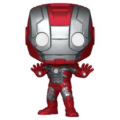 Apariencia metálica con espíritu de maletín. Este Funko POP! Marvel – Infinity Saga: Iron Man Mark 5 recrea la armadura de Iron Man 2 en vinilo con acabado rojo y plateado