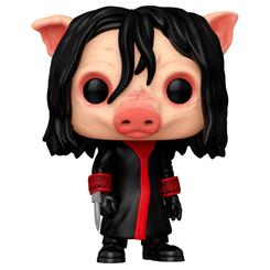Edición buscada, estética perturbadora y presencia de vitrina. Esta Figura POP Saw: Jigsaw – Chase presenta al arquitecto de los juegos con máscara de cerdo, melena oscura y túnica negra con detalles rojos,