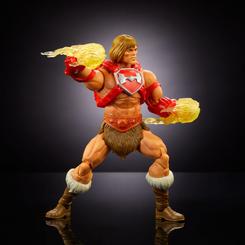 Adéntrate en la emocionante aventura de Masters of the Universe: New Eternia con la figura articulada de Thunder Punch He-Man. Esta figura de la línea "Masterverse" tiene aproximadamente 18 cm 