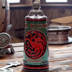 La fuerza del fuego y la sangre toma forma en esta jarra deluxe Targaryen de cerámica pintada a mano, elevando cada sorbo a un acto de poder con su relieve detallado de 26 cm de altura