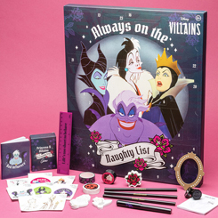 Precioso Calendario adviento de las Villanas Disney Naughty List. Este calendario hará más llevadera la espera hasta el día de Navidad, contiene 3 lápices, 2 gomas de borrar