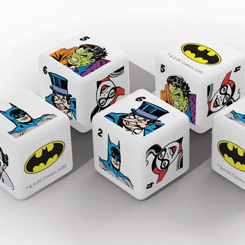 ¡Lleva a un héroe y villanos de DC Comic a tu próxima noche de juegos con este juego de dados aprobado por Gotham City! Este juego de dados de 6 caras presenta a tus personajes favoritos 