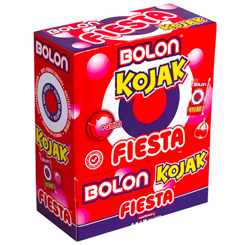 Caja de 150 unidades de Bolón Kojak de Cereza. Disfruta de los famosos Kojak Cereza pero sin el palito, el caramelo más entrañable de la casa Fiesta, 