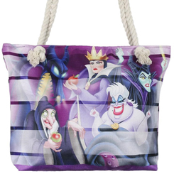 Bolso de Playa Villanas más malvadas de la factoría Disney. Este precioso bolso con cremallera de Disney está realizado en poliéster y tiene unas medidas aproximadas 47 x 34 x 13 cm.