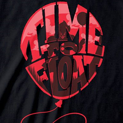 Camiseta oficial Time To Float basada en Stephen King's It  Todo un artículo de coleccionismo para los fans de la película “It” de Stephen King. Realizada en 100% Algodón.