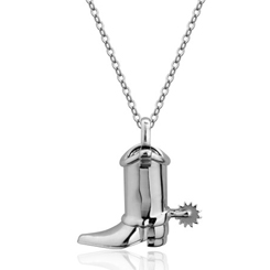 Precioso collar para celebrar el 25 aniversario de Pixar inspirado en la bota de Woody de Disney basado en el clásico de Pixar Toy Story. Este precioso collar está chapado en oro blanco de 14kt. 