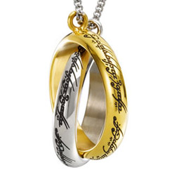 Colgante Oficial con dos Anillos Únicos entrelazados, disfruta de este colgante basado en El Hobbit y El Señor de los Anillos.