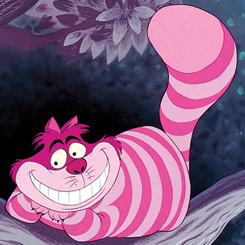 Precioso lienzo realizado en tela sobre un marco de madera de Cheshire el famoso gato de Alicia en el País de las Maravillas, el lienzo tiene un tamaño aproximado de 60 x 80 cm., 