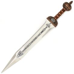 Réplica realizada en acero toledano de 420º de una verdadera espada Romana (Gladius), escala 1/1.