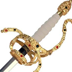 Espectacular y nostálgica réplica oficial limitada de la espada de Iñigo Montoya basada en el clásico La Princesa Prometida de 1987. Esta preciosa pieza de coleccionista se ha realizado en acero con alto contenido de carbono (SAE 1060)