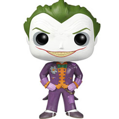 Figura de The Joker realizada en vinilo perteneciente a la línea Pop! de Funko. La figura tiene una altura aproximada de 10 cm., y está basada en el Videojuego Batman Arkham Asylum.