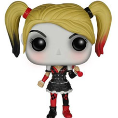 Figura de Harley Quinn realizada en vinilo perteneciente a la línea Pop! de Funko. La figura tiene una altura aproximada de 10 cm., y está basada en el Videojuego Batman Arkham Knight.