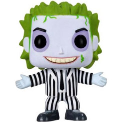 Figura de Beetlejuice realizada en vinilo perteneciente a la línea Pop! de Funko. La figura tiene una altura aproximada de 9 cm., y está basada en la película de Beetlejuice.