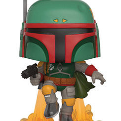 Figura de Boba Fett Jet Pack realizada en vinilo perteneciente a la línea Pop! de Funko. La figura tiene una altura aproximada de 9 cm., y está basada en la saga de Star Wars.