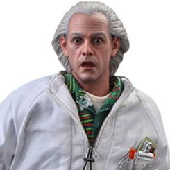 Espectacular figura Movie Masterpiece Edición Limitada de Dr Emmett Brown Deluxe basada en la película Regreso al Futuro interpretado por Christopher Lloyd