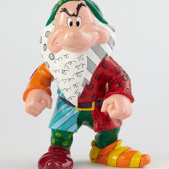 Figura de Gruñon de Walt Disney realizada por el pintor y escultor Romero Britto, titulada Grumpy Figurine. Esta preciosa figura de unos 20,5 cm., de altura aproximadamente.