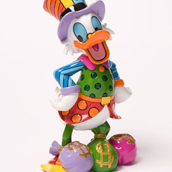 Espectacular figura del Tío Gilito de Walt Disney realizada por el pintor y escultor Romero Britto, titulada Scrooge McDuck. 