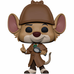 Figura Basil realizada en vinilo perteneciente a la línea Pop! de Funko. La figura tiene una altura aproximada de 9 cm., y está basada en la película Basil, el ratón superdetective (1986).