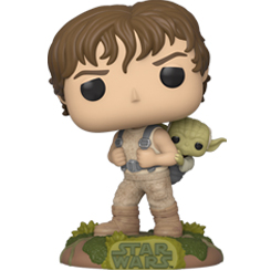 Figura Luke con Yoda realizada en vinilo perteneciente a la línea Pop! de Funko. La figura tiene una altura aproximada de 9 cm., y está basada en la saga de Star Wars. La línea de figuras POP! 