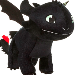 Peluche oficial de Toothless basado en la saga de Como entrenar a tu Dragón. Ahora puedes disfrutar con este divertido peluche oficial que brilla en la oscuridad de Toothless 