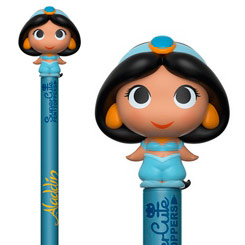 Precioso Bolígrafo Funko Pop de Jasmine basado en el clásico de Disney "Aladdin", este precioso bolígrafo tiene una miniatura de tu personaje favorito en la parte superior de un tamaño aproximado de 2 cm. 