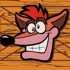 Poderoso felpudo Extra Life Crate, ideal como felpudo de bienvenida. Medidas aproximadas de 40 cm. x 60 cm.,  realizado en fibra de coco y basado en Crash Bandicoot. 