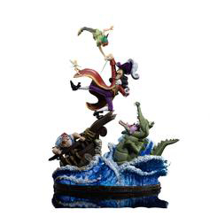 ¡La magia de Disney cobra vida con la increíble estatua de Edición Deluxe "Peter Pan vs. Hook" de Iron Studios! Revive la épica batalla entre el intrépido Peter Pan y el astuto Capitán Hook 