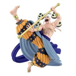 La Figura Enel Cross Posing One Piece aporta fuerza, movimiento y una presencia espectacular que eleva al instante cualquier colección dedicada al anime. Esta pieza de Banpresto, con una altura de 22 cm,