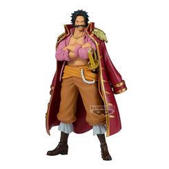 Descubre la leyenda del Rey de los Piratas en tu hogar. Presentamos la figura de acción de Gol D. Roger de la exclusiva línea Grandline Series Special de Banpresto, una pieza de coleccionista