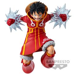 Adéntrate en la aventura pirata con la auténtica Figura Monkey D.?Luffy Battle Record de One Piece, una pieza de 14?cm diseñada por Banpresto que refleja la energía y el carisma del Capitán del Sombrero de Paja