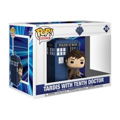 Figura de vinilo Funko POP! Rides Deluxe de Doctor Who que reúne la TARDIS y al Décimo Doctor en una misma composición. Corresponde al número 318 de la línea.