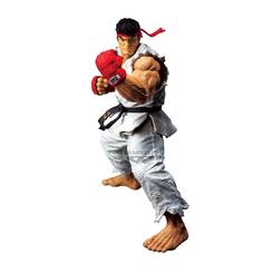 Figura de Ryu Outfit 2 de Street Fighter perteneciente a la colección Grandista. Mide aproximadamente 21 cm y representa al luchador con uniforme blanco, guantes rojos y una postura dinámica de combate.