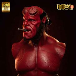 Contempla la majestuosidad de la estatua busto de Hellboy, una obra de arte que captura toda la esencia del icónico personaje. Con una impresionante altura de 100 cm y elaborada en poliresina