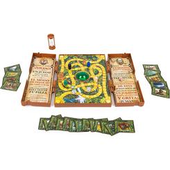Adéntrate en la aventura con Jumanji Deluxe, el emocionante juego de mesa que cobra vida con su tablero electrónico y desafíos interactivos. Al pulsar la cúpula verde, el sonido de los tambores retumbará 