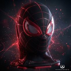Los ojos de Miles Morales parecen cobrar vida antes incluso de colocarla en la base. La máscara electrónica Spider-Man Miles Morales Marvel Legends Series convierte el diseño del héroe en una pieza de exposición con presencia visual. Estética arácnida.