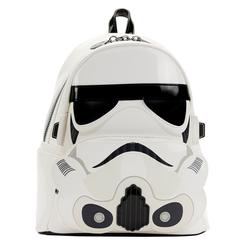 Con un diseño que recrea el icónico casco de los Stormtroopers y un efecto lenticular que cambia de perspectiva al mover la mochila, esta mini mochila Star Wars Loungefly 