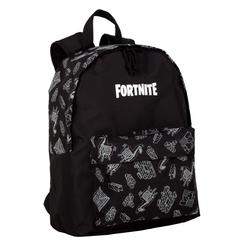 La adrenalina del campo de batalla se traslada a tu día a día con esta mochila Dark Black Fortnite de 41 × 31 × 13,5 cm, confeccionada en resistente poliéster de trama cruzada que combina durabilidad y transpirabilidad. 