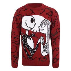 Precioso jersey de Navidad de Jack Skellington y Sally basado en la película de Nightmare Before Christmas. Este simpático suéter está realizado en 100% acrílico. Pon un toque de magia 