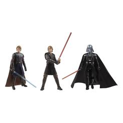 Una pieza de colección que cuenta la historia de una leyenda en 9,5 cm: el Star Wars Vintage Collection Action Figure 3-Pack – The Journey of Anakin Skywalker reúne tres momentos clave del héroe