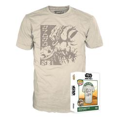 ¡Prepárate para un viaje a una galaxia muy, muy lejana con la Star Wars Boxed Tee! Esta camiseta es un tributo a uno de los personajes más adorables y misteriosos de Star Wars, Grogu, junto con un temible Rancor.