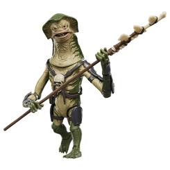 Una silueta alienígena, un bastón ceremonial y toda la aspereza de los confines de la galaxia concentrados en 10 cm. La figura Amani Guard Star Wars Vintage Collection traslada a escala compacta el aspecto inconfundible de este guardia de The Mandalorian