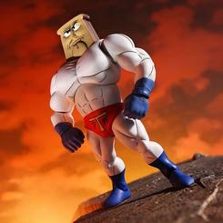 Figura Ultimate de Powdered Toast Man de The Ren & Stimpy Show fabricada por NECA. Mide 17,8 cm e incluye cabezas y manos intercambiables, Muddy Mudskipper, una tostadora y una lata de Powdered Toast.