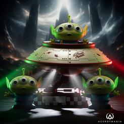 Una nave de Pizza Planet parece haberse detenido justo en mitad de la colección. Esta estatua Toy Story Aliens Master Craft transforma la inolvidable escena de la máquina de garras en una composición tridimensional llena de color, nostalgia y personalidad