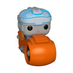 Revive la esencia futurista del clásico de 1982 con la impactante figura POP! Rides Deluxe de Tron, acompañada de su icónico Light Cycle en vinilo de 9 cm. Cada detalle en tonos naranja y gris evoca la atmósfera 