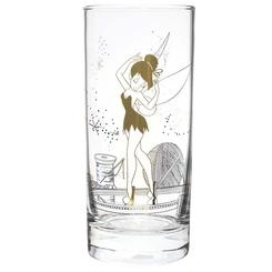 Precioso vaso de Campanilla. Haz un brindis mágico con el motivo en dorado del hada más famosa de Disney. El vaso está realizado en vidrio transparente y tiene una capacidad aproximada de 37cl., 