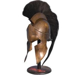 ¡Vive la emoción de la Batalla de las Termópilas con nuestra réplica del Casco del Rey Leónidas, basado en la película de 300! Este espléndido casco está hecho de acero resistente y bañado en latón envejecido para darle un aspecto auténtico y antiguo. 