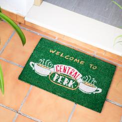 Divertido felpudo con el logo del Central Perk basado en la sensacional serie de TV Friends, ideal como felpudo de bienvenida.